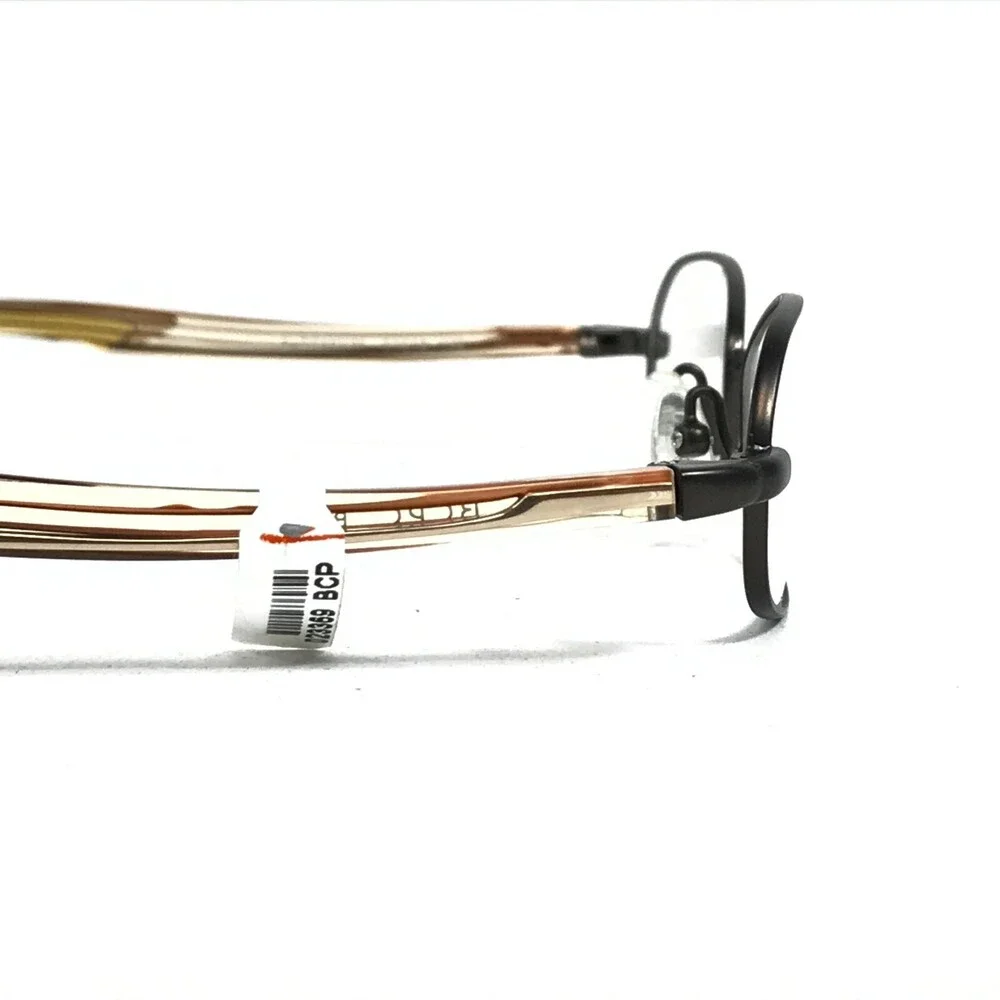 BCPC Eyeglasses Frames BP-180 COL.26 Brown Yellow Orange Round Oval 54-18-140
